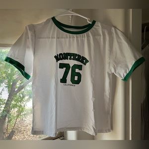 White Cotton Tee with Monterey California